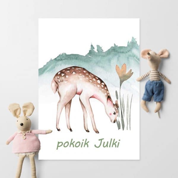 Personalizowany plakat z napisem do pokoju dziewczynki