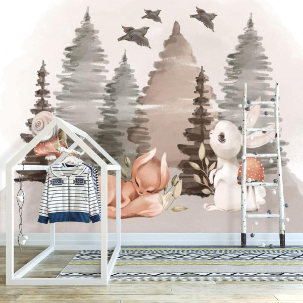 Fototapeta boho do pokoiku dziecięcego - Zwierzęta