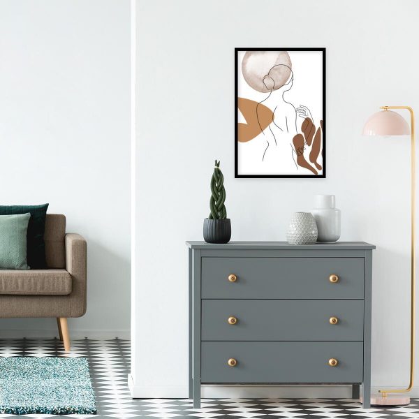 nowoczesny plakat z grafiką kobiecą line-art