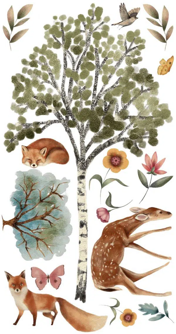 Zestaw naklejek do pokoju dziecka - Las