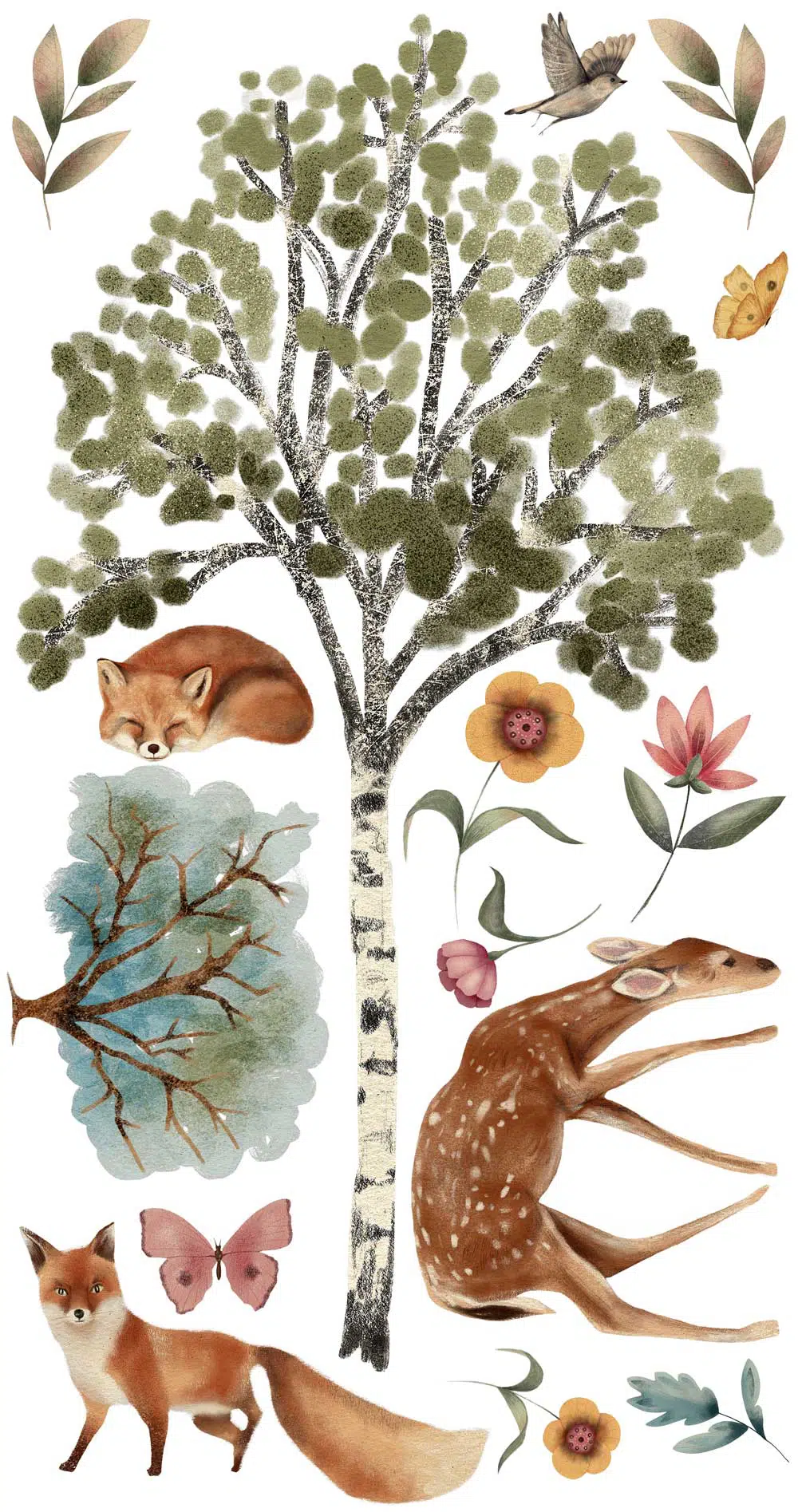 Zestaw naklejek do pokoju dziecka - Las