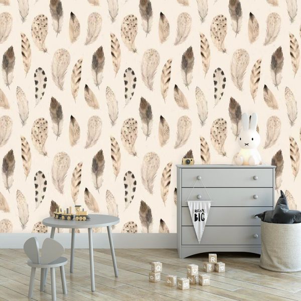 Foto-Tapeta dl dziewczynki z motywem piór