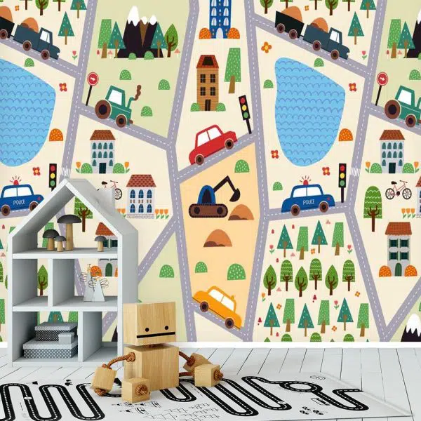 Dziecięca Tapeta - motyw Samochodzików