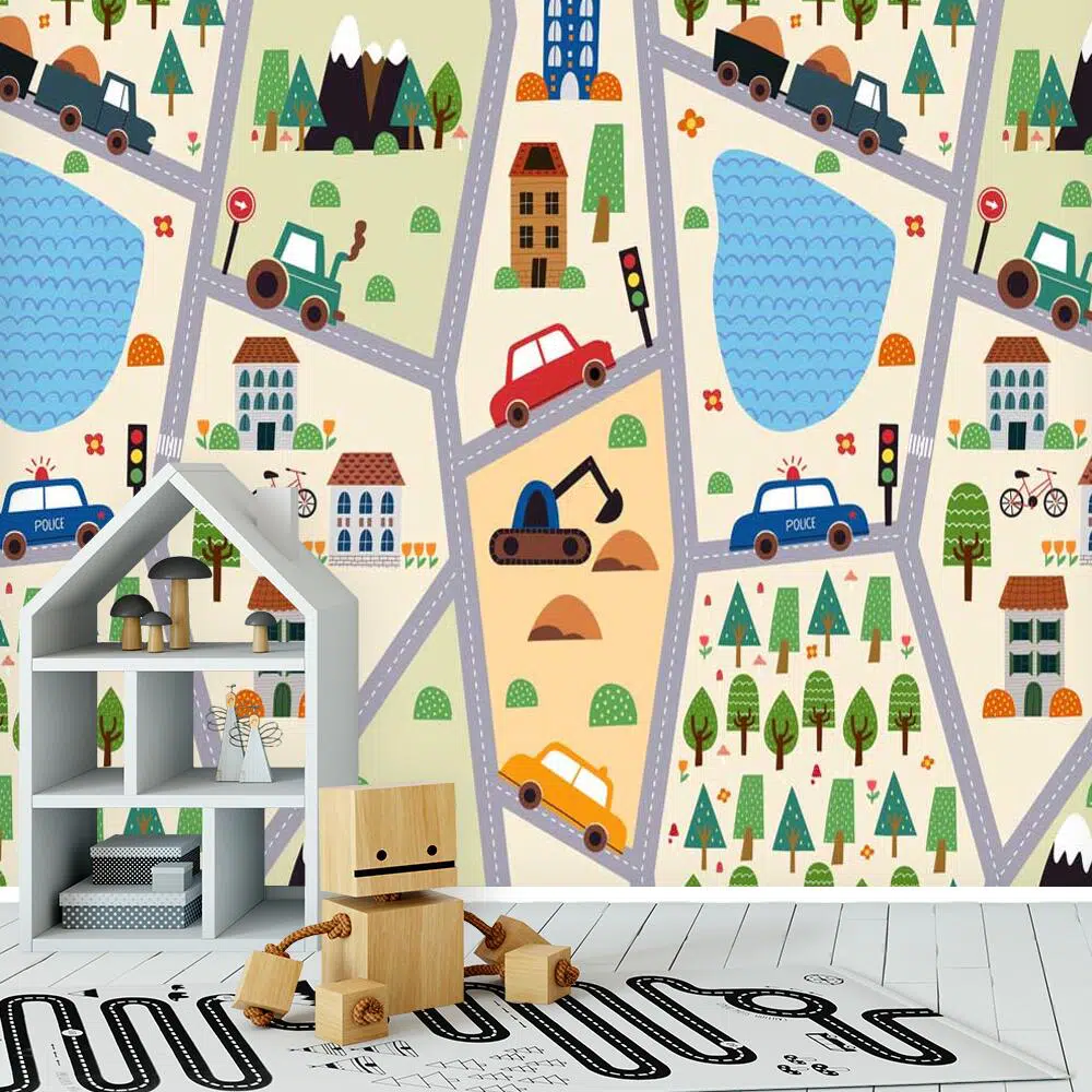 Dziecięca Tapeta - motyw Samochodzików