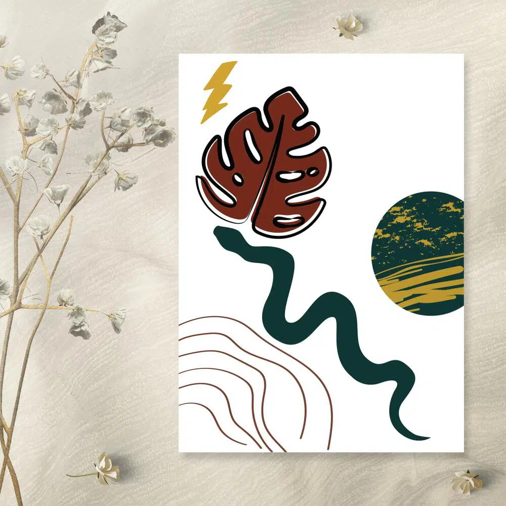 Plakat do salonu - Brązowa monstera