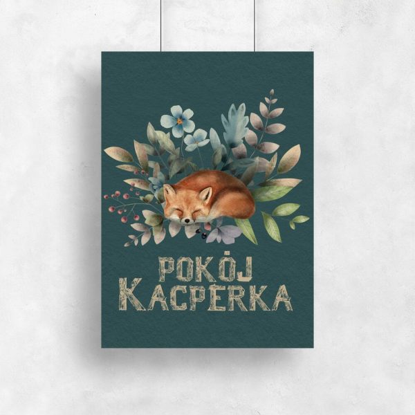 Plakat dla dziecka do pokoju z liskiem