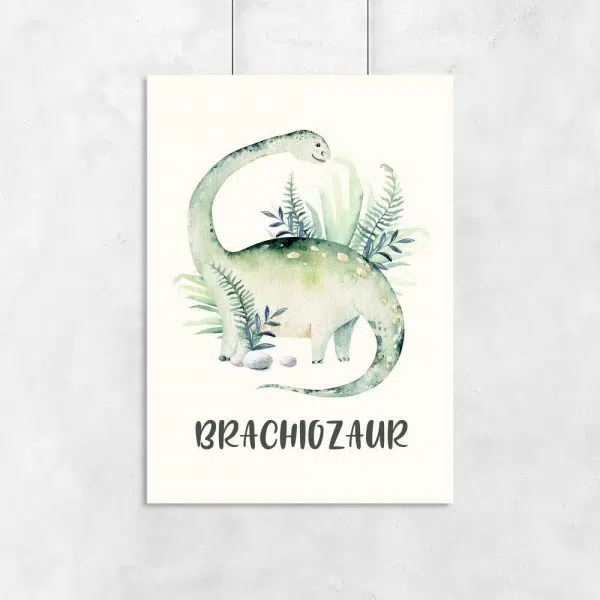 plakat z motywem dinozaura