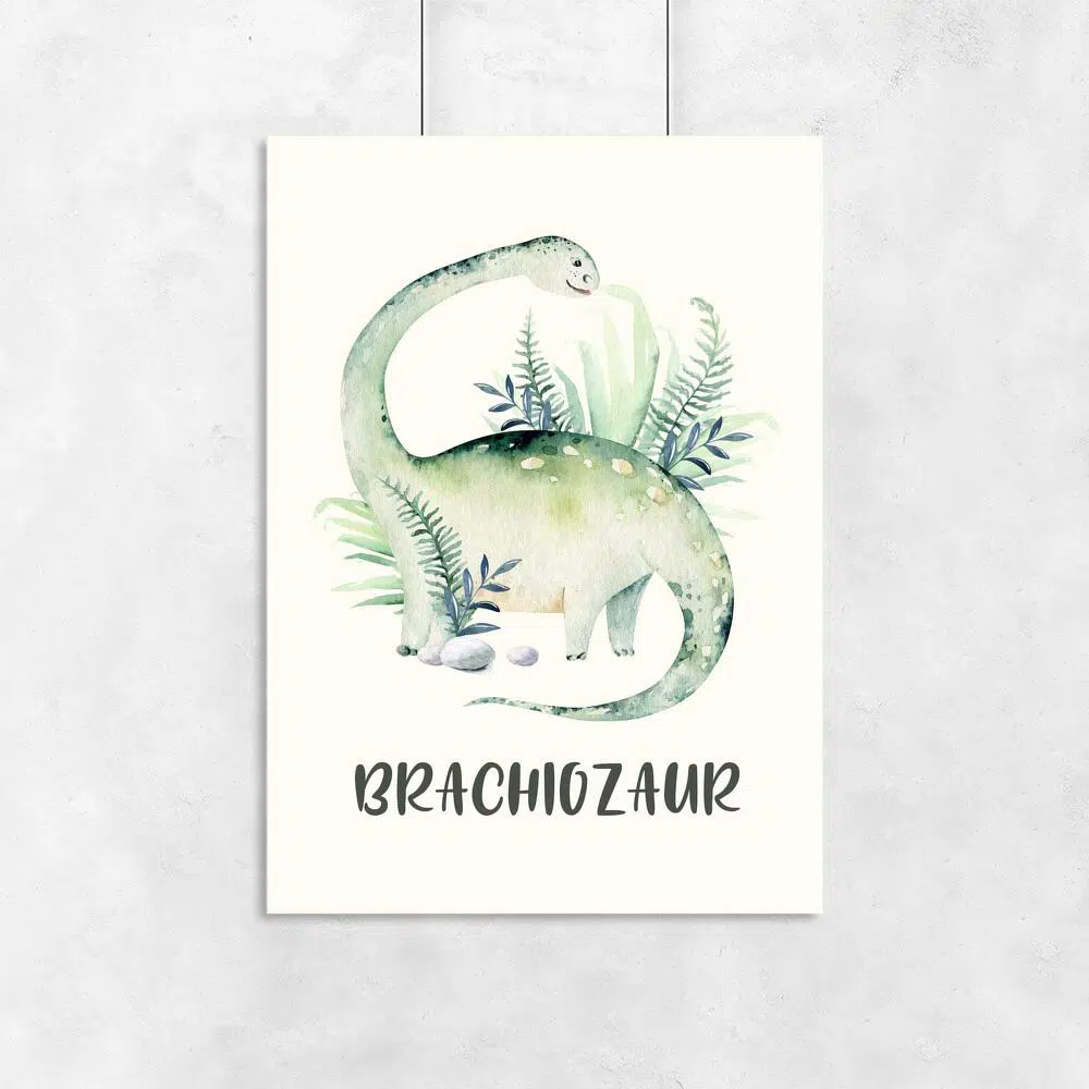 plakat z motywem dinozaura