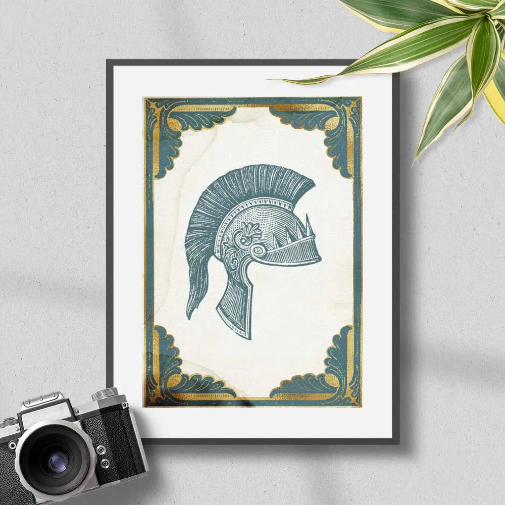 Plakat hełm żołnierski