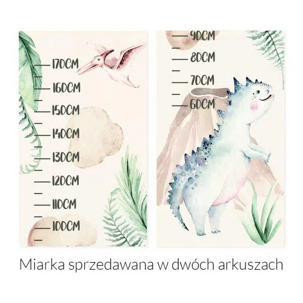 Miarka wzrostu dla chłopca - Dinozaury
