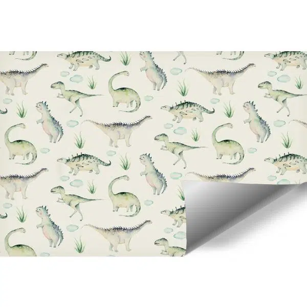 Dinozaury - Zielona fototapeta dla dzieci