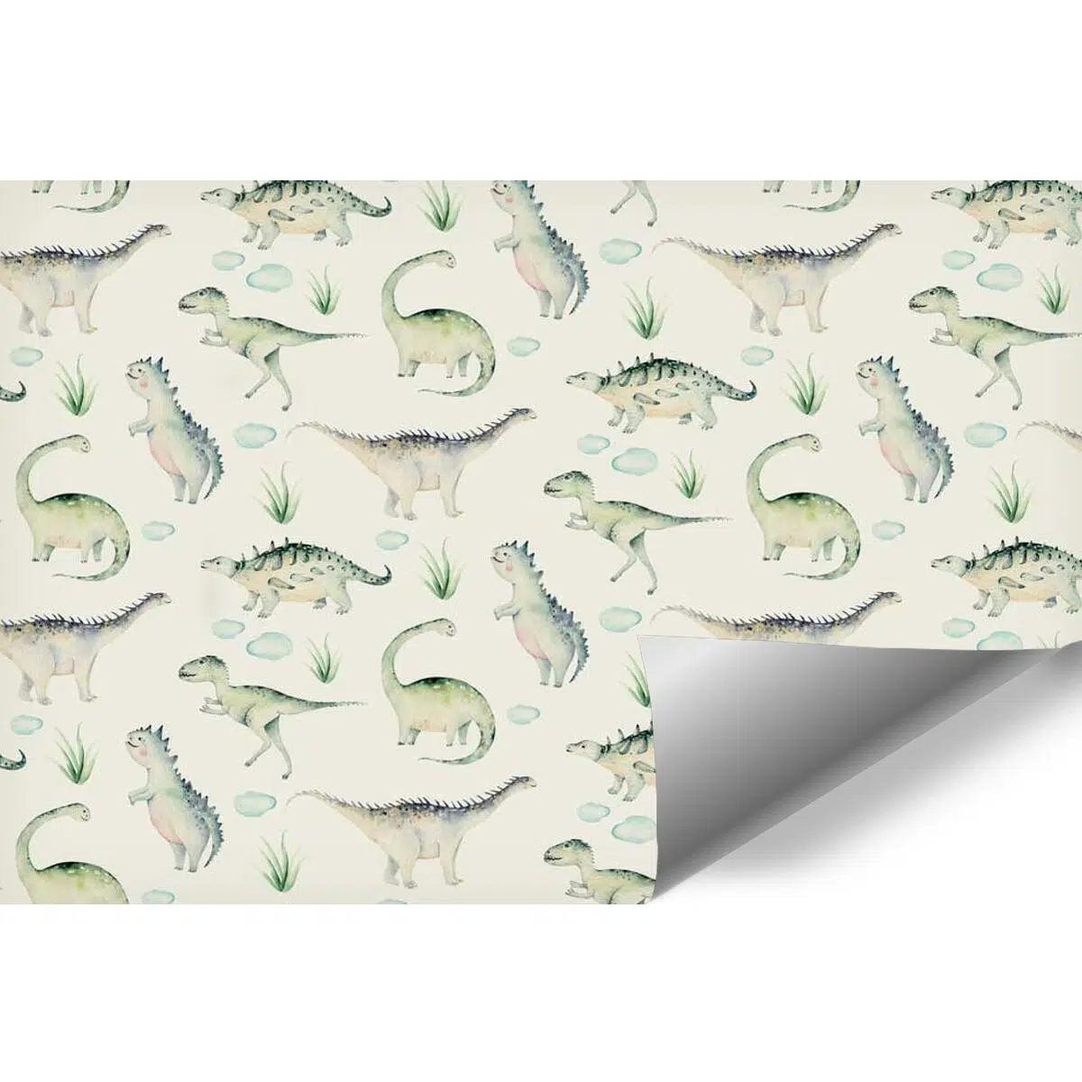 Dinozaury - Zielona fototapeta dla dzieci