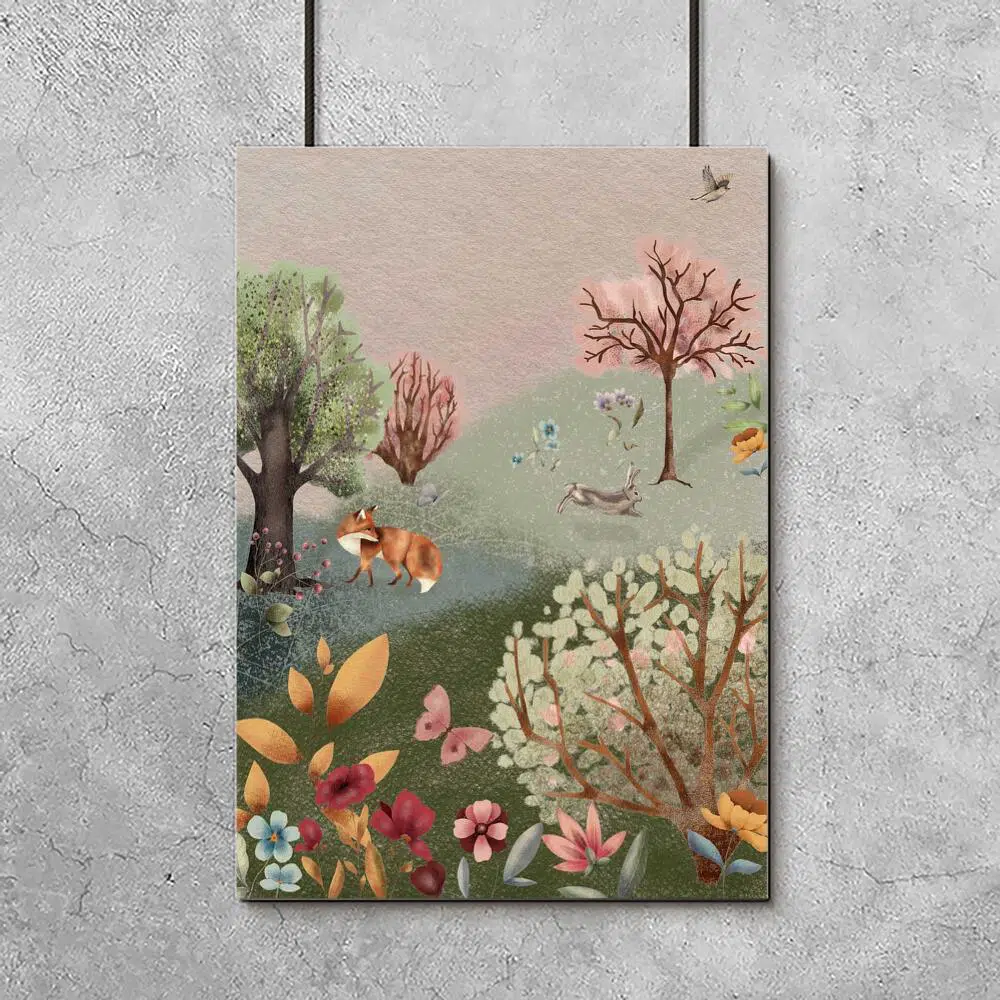 Barwny plakat dla dziewczynki - Łąka