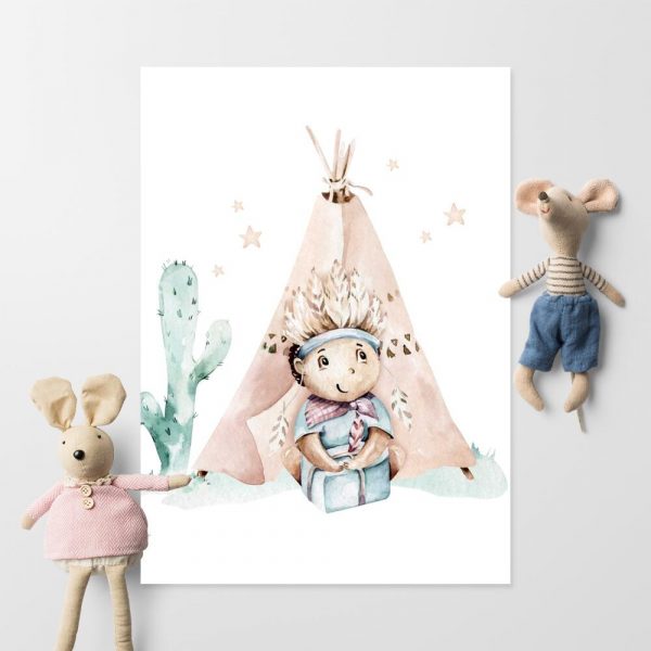 Plakat z Indianinem dla dziewczynki