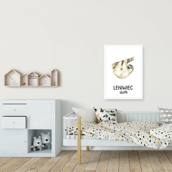 plakat z leniwcem dla dziewczynki