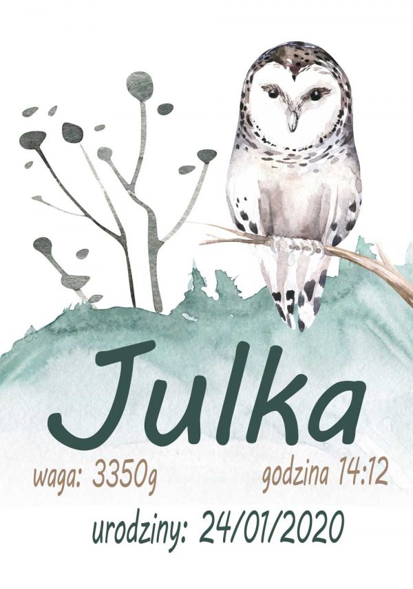 Plakat z metryczką dla dziecka - Boho