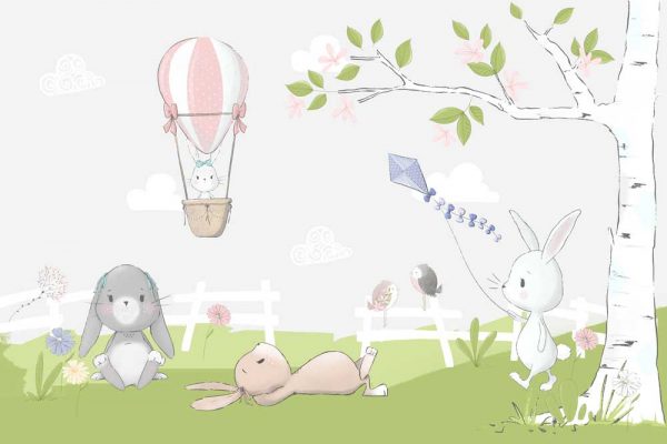 Fototapeta dla dzieci - Króliczek z latawcem