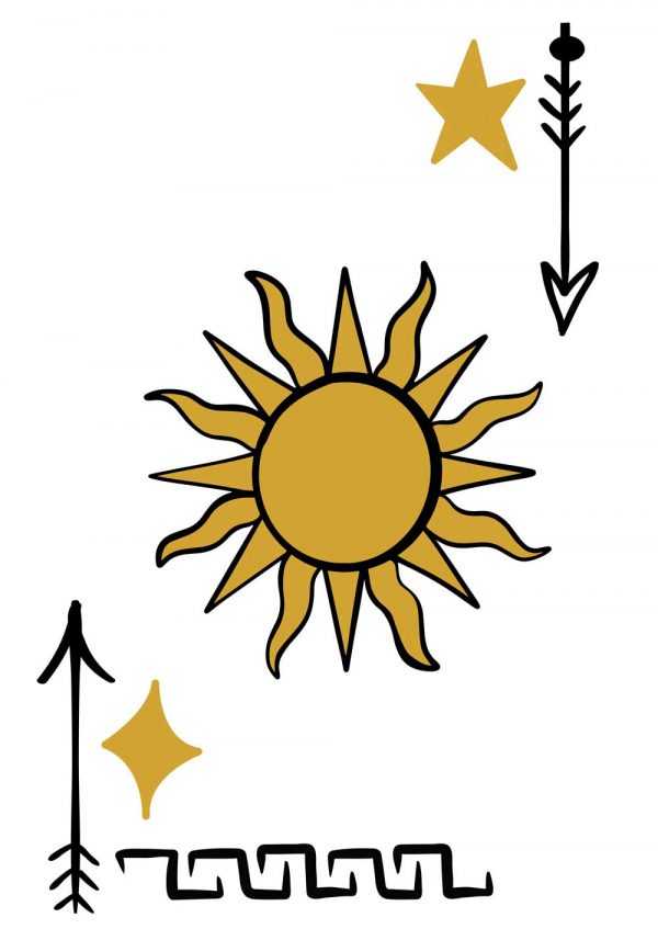 Plakat ze strzałami i gwiazdą