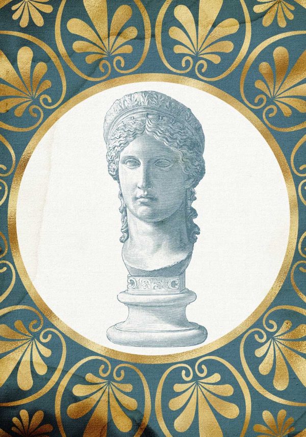 Plakat z rzeźbą młodej rzymianki