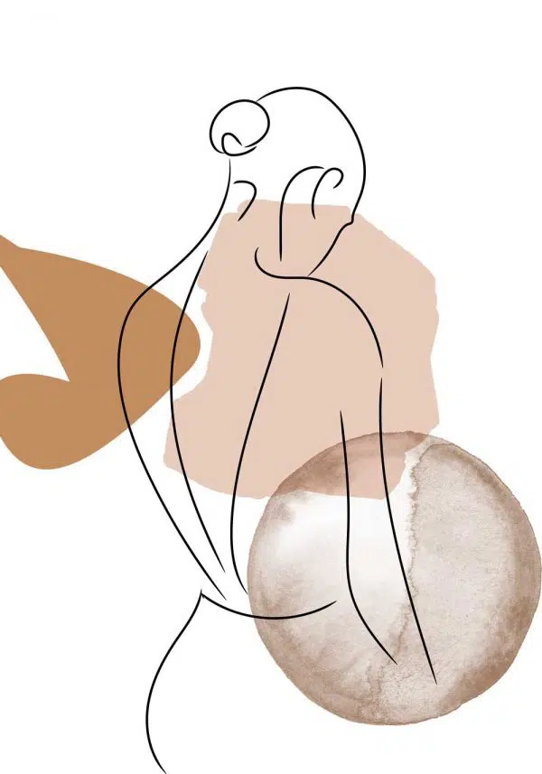 Plakat line art przedstawiający kobietę