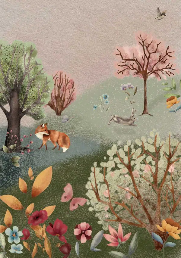 Barwny plakat dla dzieci - Łąka