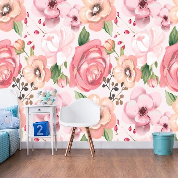 Fototapeta w różowe kwiatki dla nastolatek