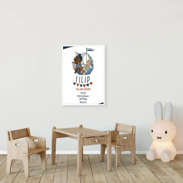 Metryczka- Plakat do pokoju niemowlaka