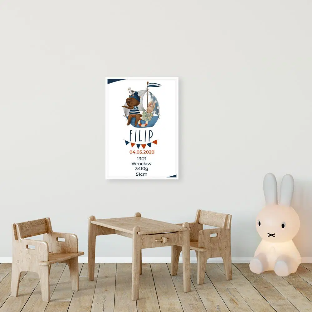Metryczka- Plakat do pokoju niemowlaka
