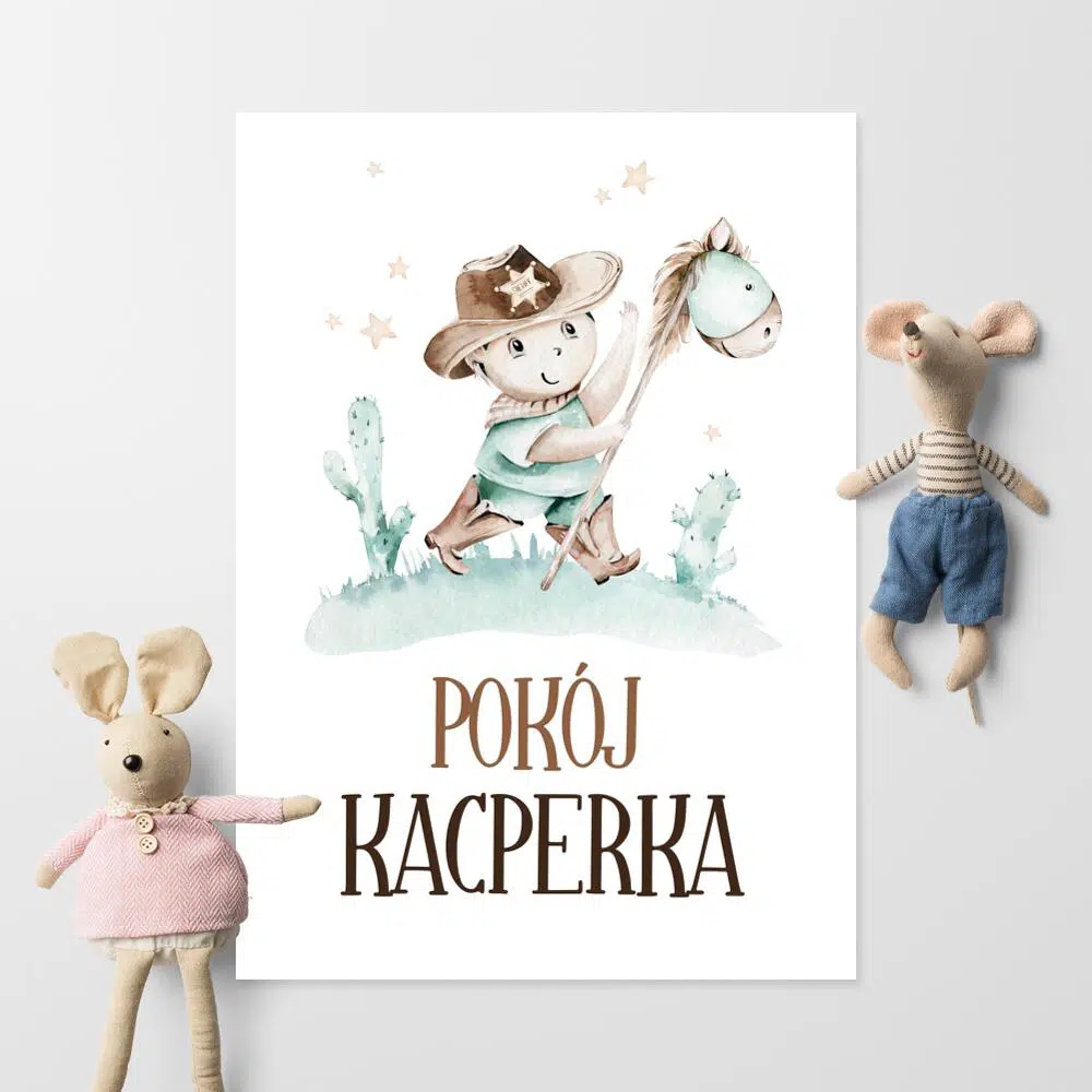 Imienny plakat dla przedszkolaka na drzwi