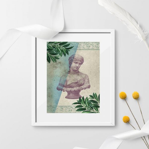 Plakat z zabytkową rzeźbą