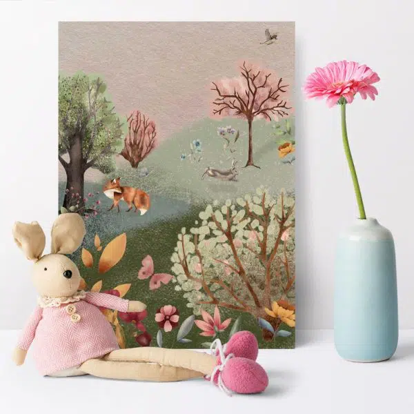 Kolorowy plakat dla dziewczynki - Leśna polana