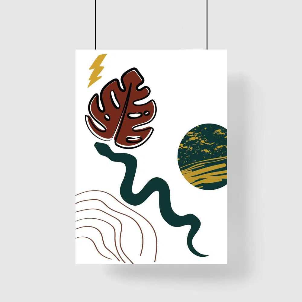 Plakat z zielonym wężem do salonu