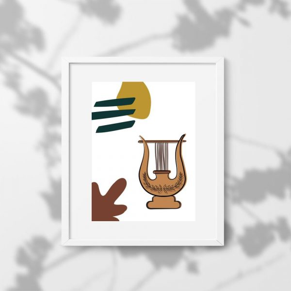 Plakat ze starożytną lirą