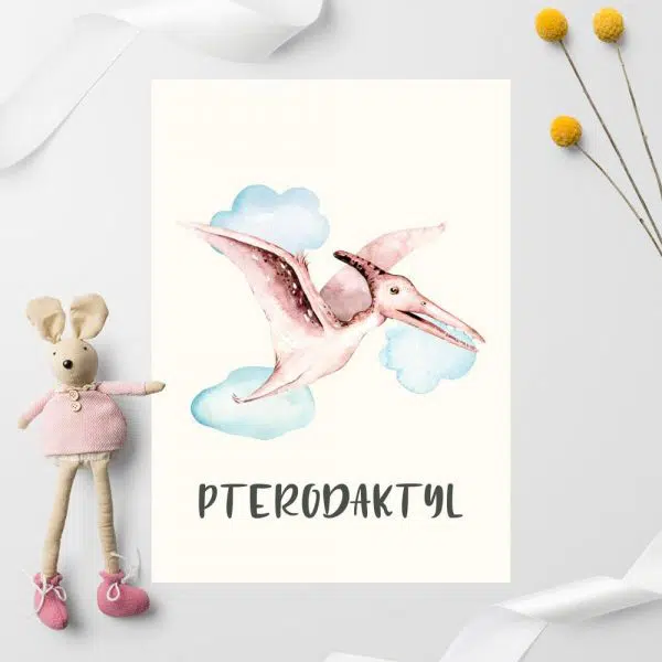 Pterodaktyl - plakat dla dziewczynki