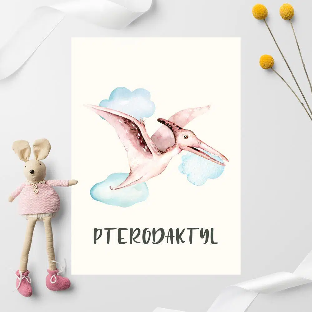 Pterodaktyl - plakat dla dziewczynki