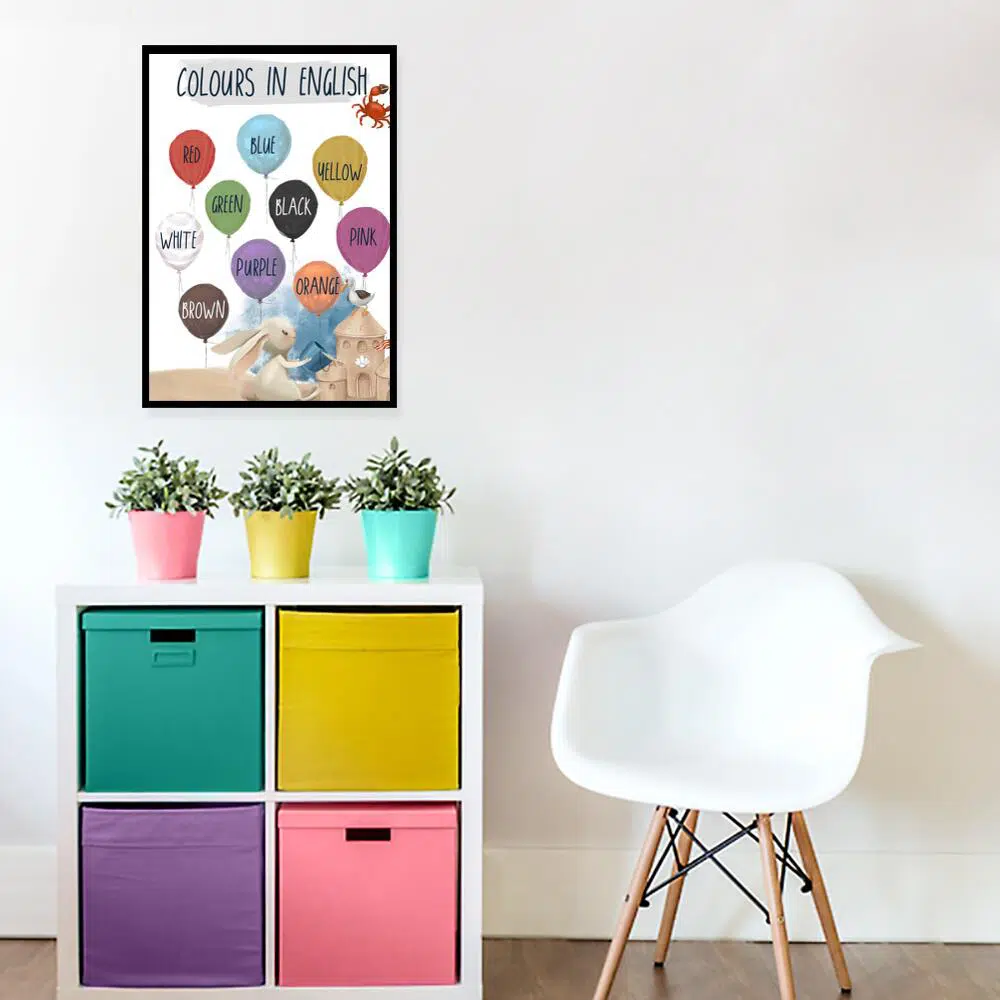 Angielski plakat dziecięcy z kolorami