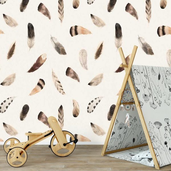 Tapeta - Pióra dla dzieci