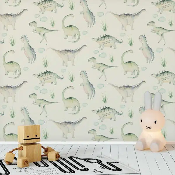 Zielone dinozaury - Fototapeta dziecięca