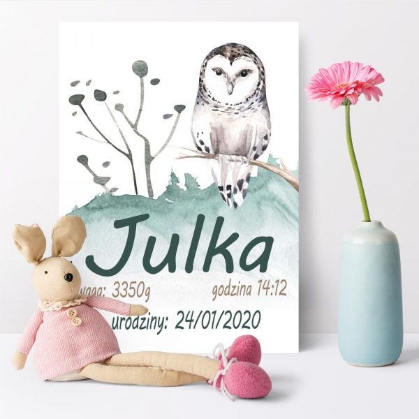 Plakat z metryczką - Boho