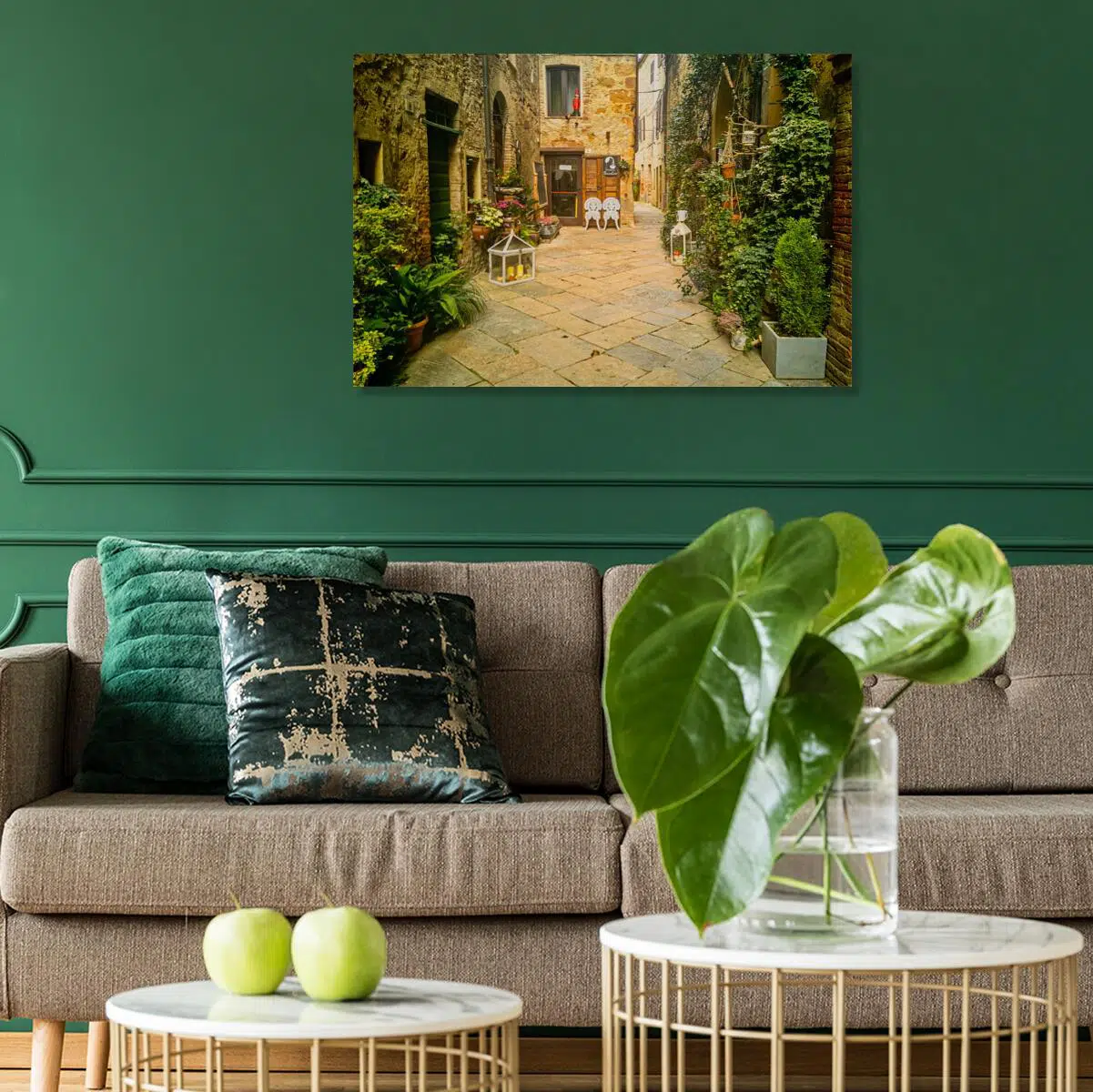 Obraz z uliczkami miasteczka