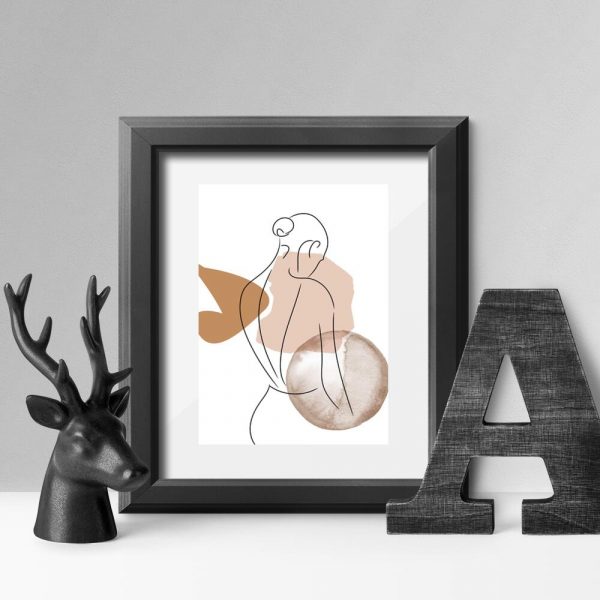 Artystyczny plakat line-art do sypialni