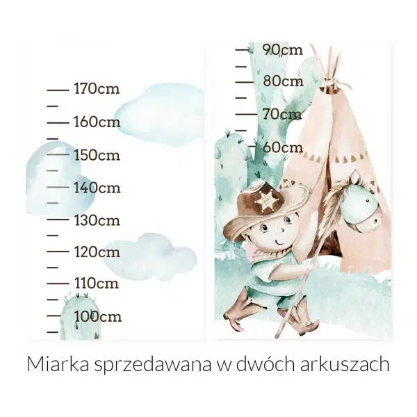 Dziki zachód - Miarka wzrostu dla chłopca