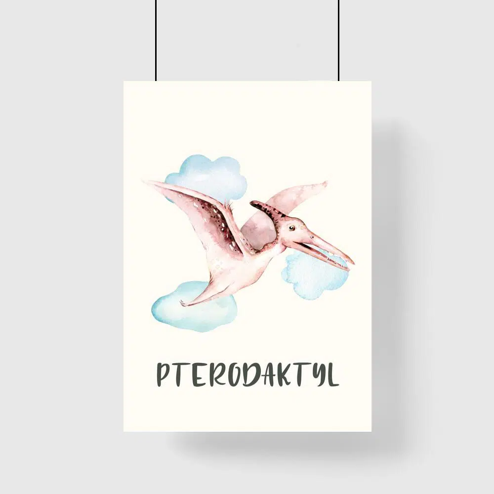 Dziecięcy plakat z dinozaurem