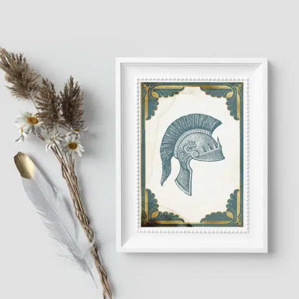 Plakat z hełmem rzymskiego centuriona