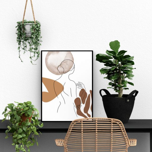 abstrakcyjny plakat z kobietą