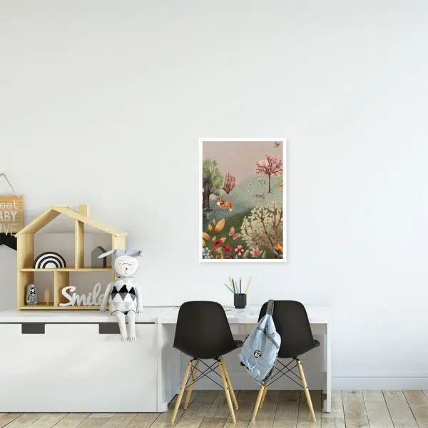 Barwny plakat dla przedszkolaka - Łąka