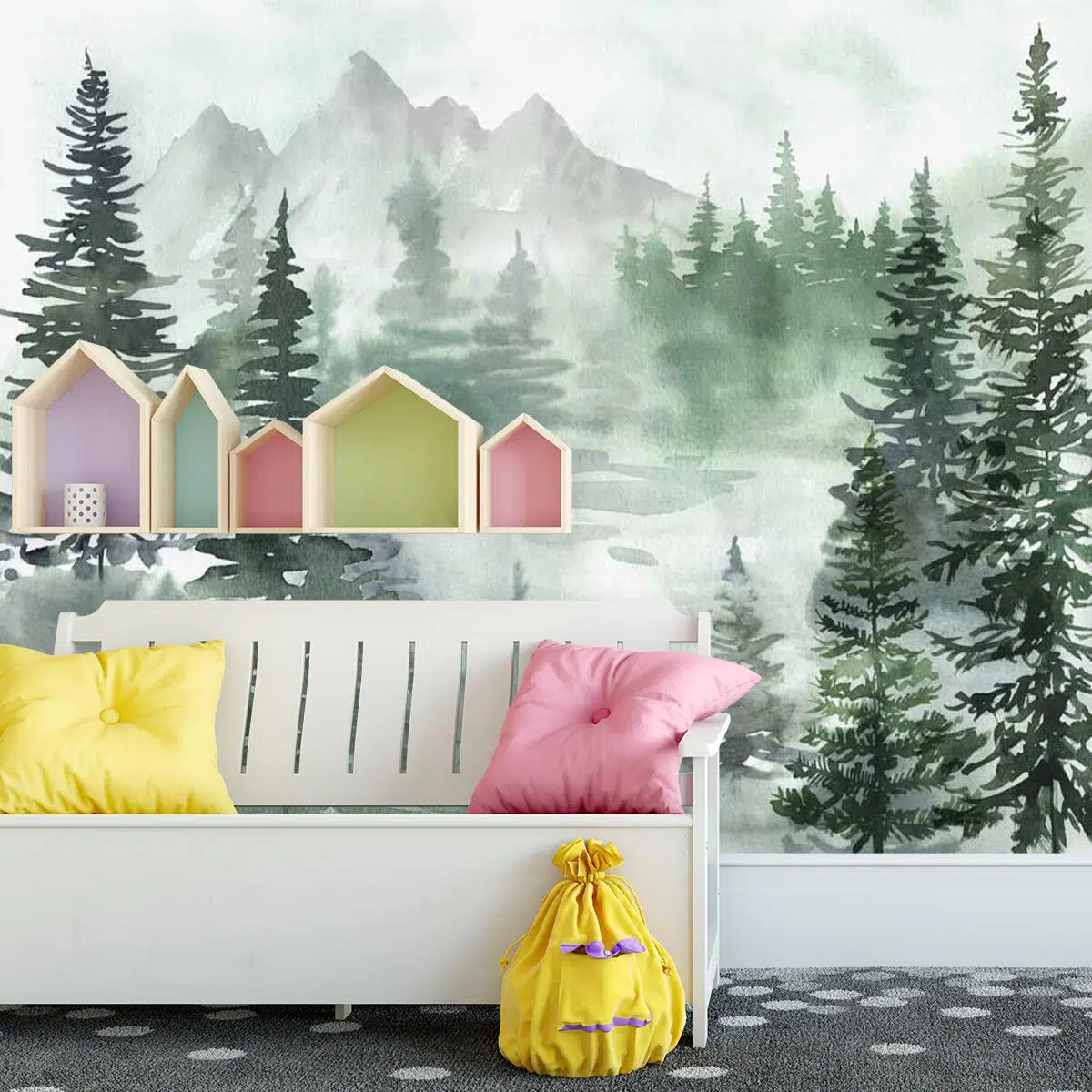 Zielony las - fototapeta do pokoju