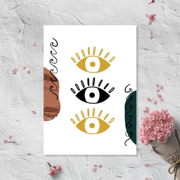 Plakat z trzema oczyskami