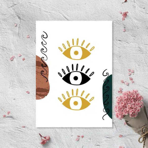 Plakat z trzema oczyskami