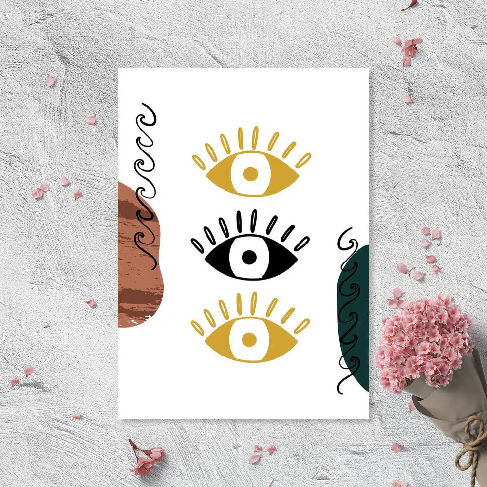 Plakat z trzema oczyskami